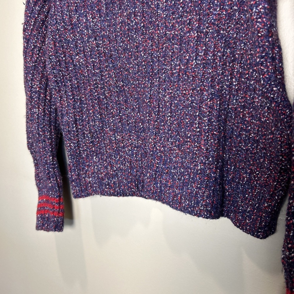 Rag & Bone purple mock neck Confetti Knit Sweater Cropped Size Small - Picture 8 of 9